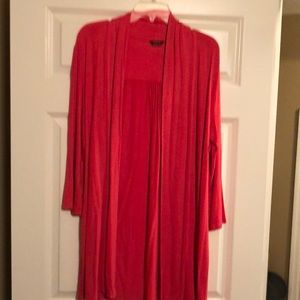 Duster-salmon color. Medium. 36 inches long.